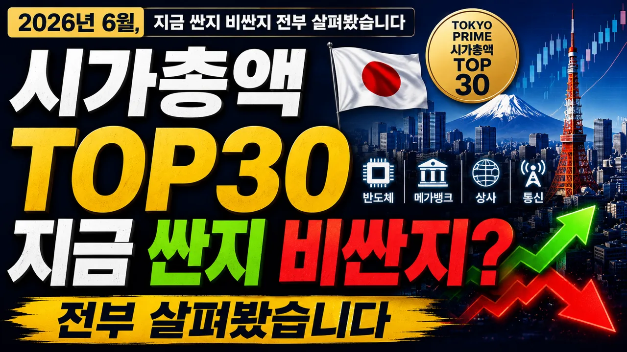 시가총액 톱30을 몇 년 뒤에 채점하기 - 2026년 6월, 지금 비싼지 싼지 한눈에 정리