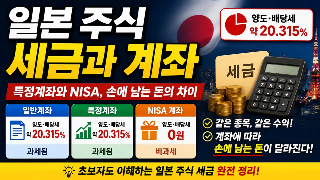 일본 주식 세금과 계좌 - 특정계좌와 NISA, 손에 남는 돈의 차이