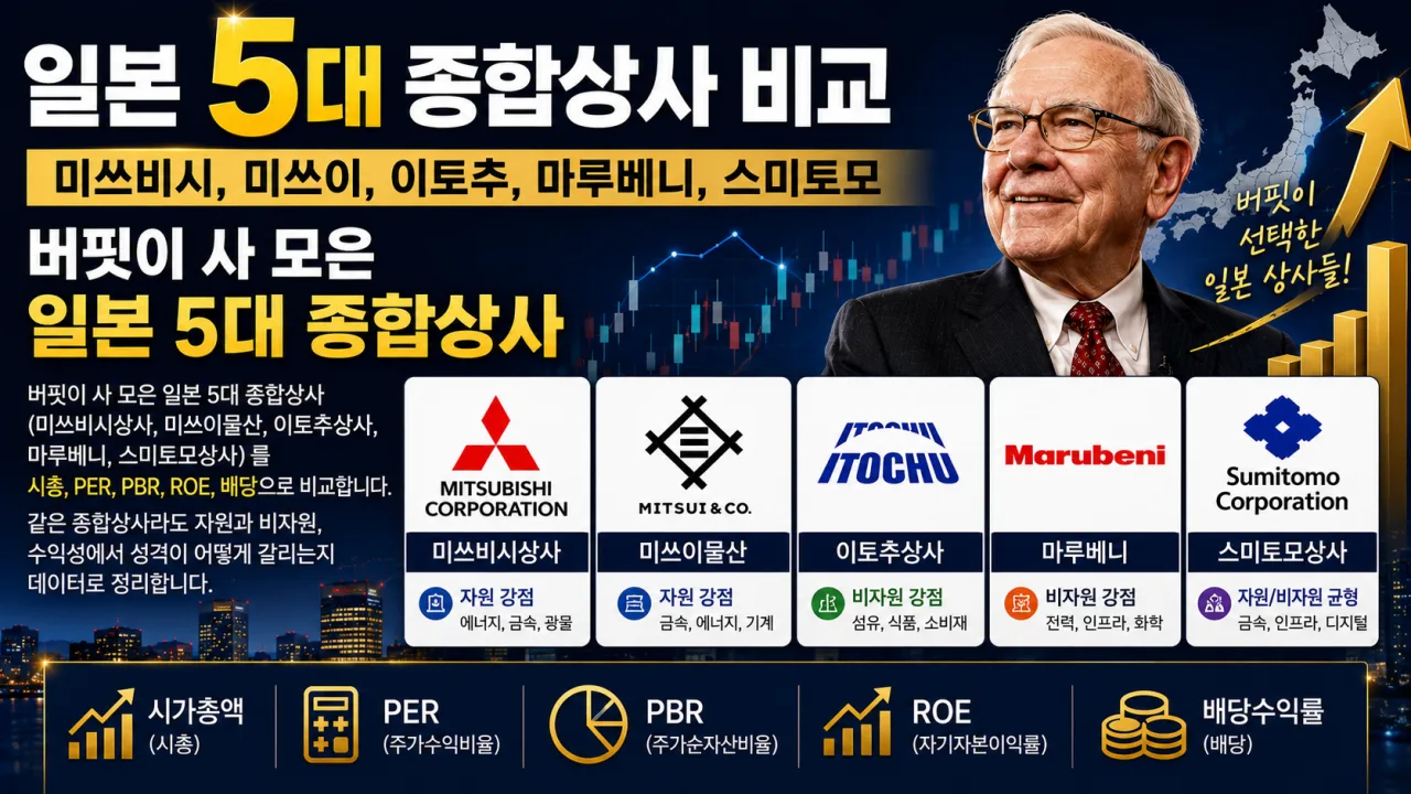 일본 5대 종합상사 비교 - 미쓰비시, 미쓰이, 이토추, 마루베니, 스미토모